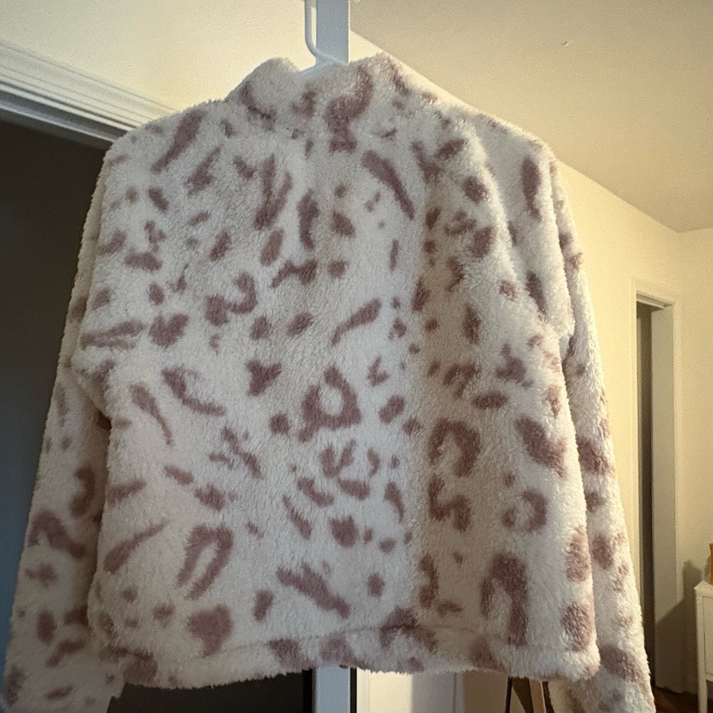 Calvin Klein Cream and Brown Fleece Jacket - Picture 5 of 5